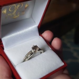 Champagne diamond Ring Set